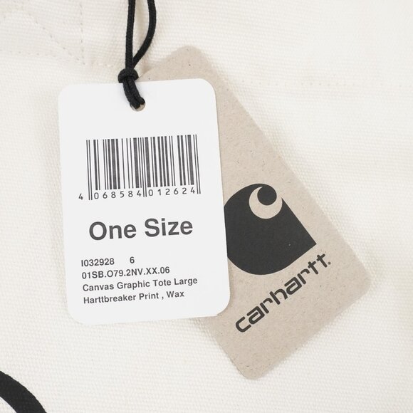 CARHARTT WORK IN PROGRESS Canvas Graphic "Harttbreaker" Large White Tote NWD - Picture 6 of 9